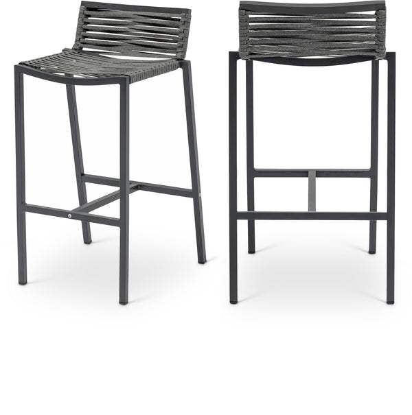 Maldives Grey Rope Fabric Outdoor Patio Barstool