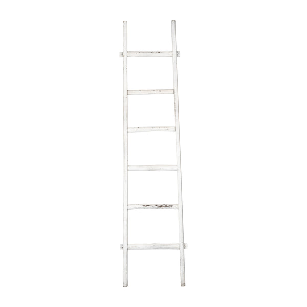 Wooden , Decorative 76" Ladder, White
