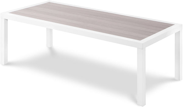 Nizuc Grey Wood Look Accent Paneling Outdoor Patio Aluminum Coffee Table