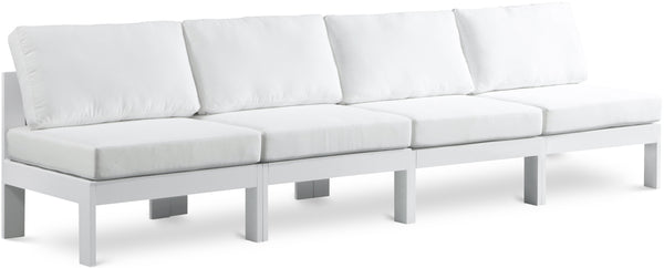 Nizuc White Water Resistant Fabric Outdoor Patio Modular Sofa