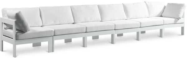 Nizuc White Water Resistant Fabric Outdoor Patio Modular Sofa