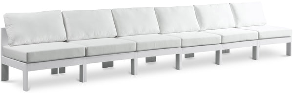 Nizuc White Water Resistant Fabric Outdoor Patio Modular Sofa