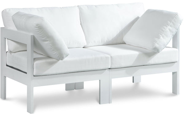 Nizuc White Water Resistant Fabric Outdoor Patio Modular Sofa