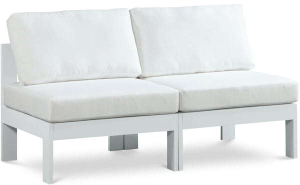 Nizuc White Water Resistant Fabric Outdoor Patio Modular Sofa