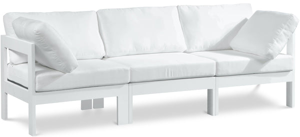 Nizuc White Water Resistant Fabric Outdoor Patio Modular Sofa