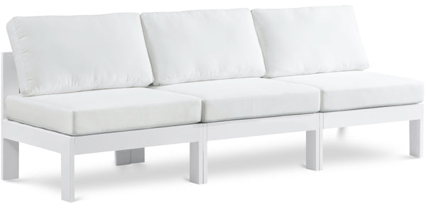 Nizuc White Water Resistant Fabric Outdoor Patio Modular Sofa