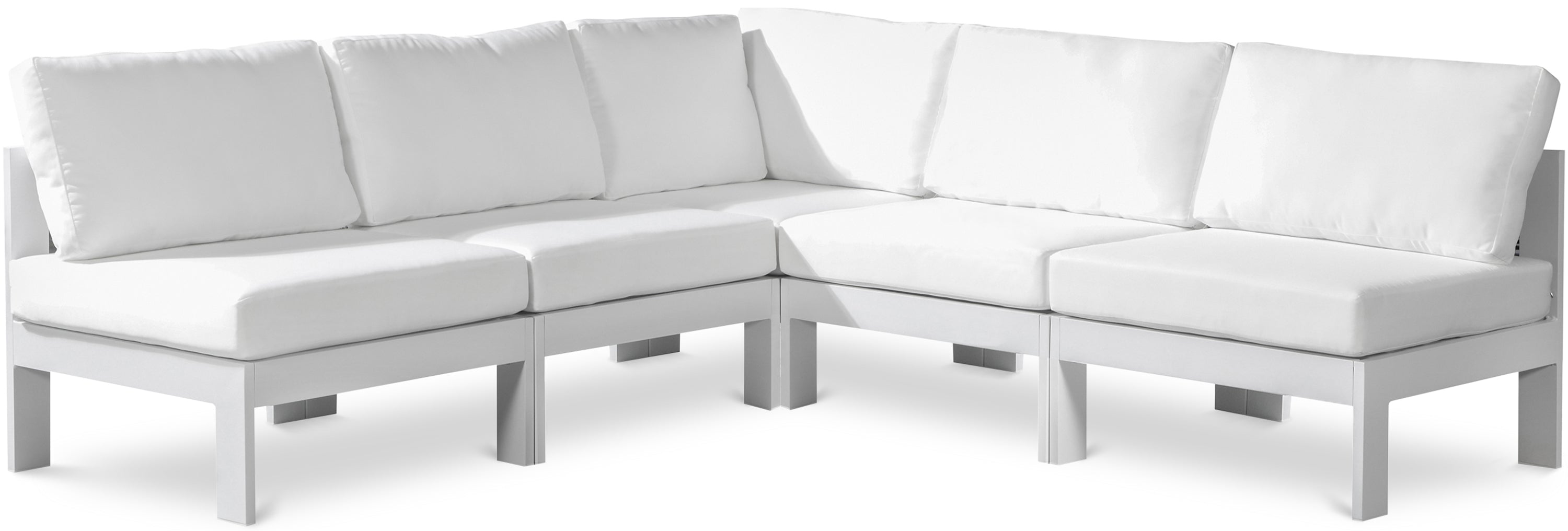 Nizuc White Water Resistant Fabric Outdoor Patio Modular Sectional