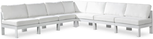 Nizuc White Water Resistant Fabric Outdoor Patio Modular Sectional