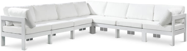 Nizuc White Water Resistant Fabric Outdoor Patio Modular Sectional