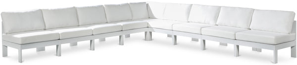 Nizuc White Water Resistant Fabric Outdoor Patio Modular Sectional