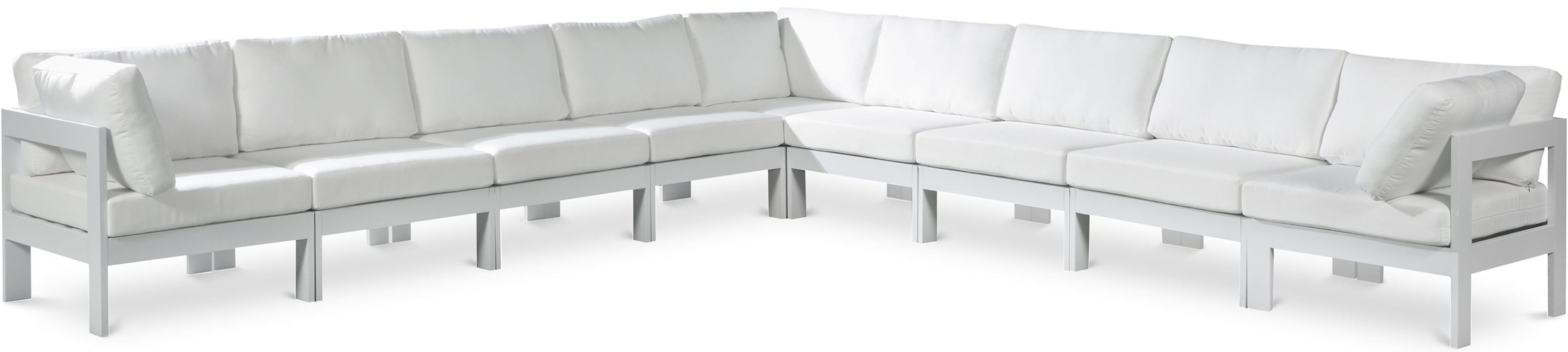 Nizuc White Water Resistant Fabric Outdoor Patio Modular Sectional