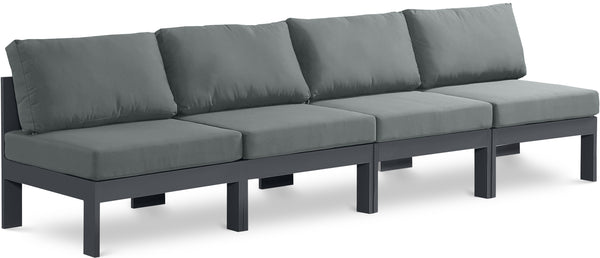 Nizuc Grey Water Resistant Fabric Outdoor Patio Modular Sofa