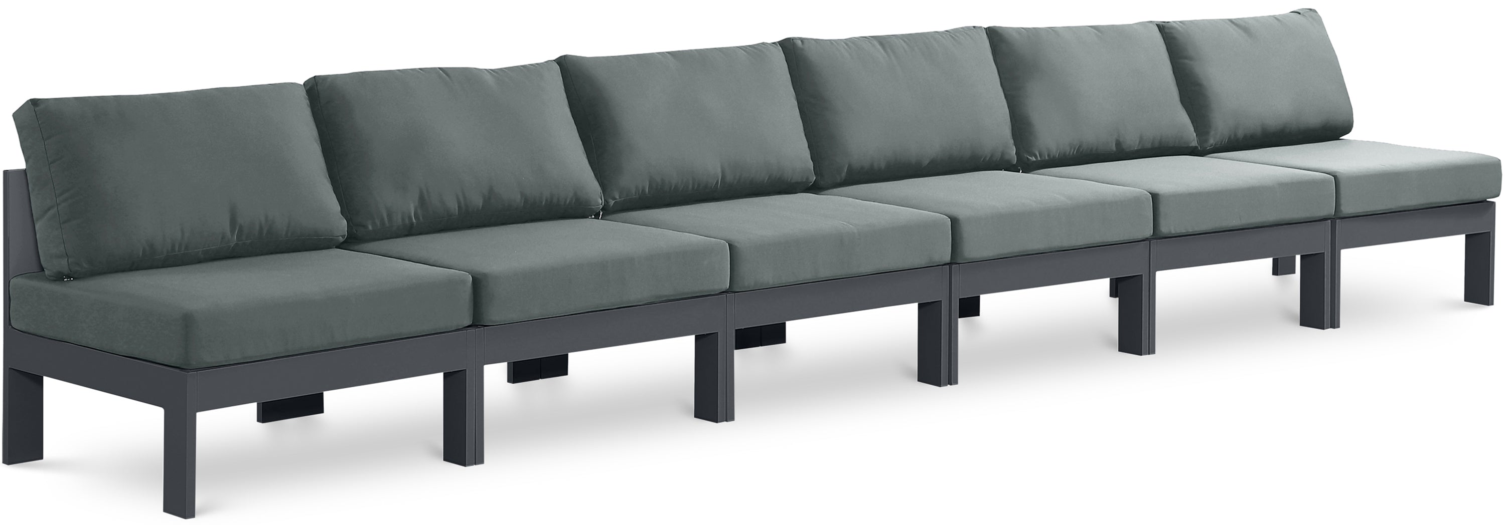 Nizuc Grey Water Resistant Fabric Outdoor Patio Modular Sofa