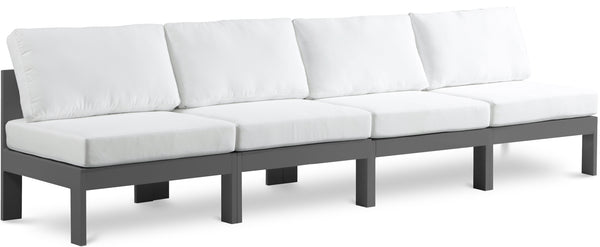 Nizuc White Water Resistant Fabric Outdoor Patio Modular Sofa