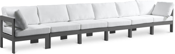 Nizuc White Water Resistant Fabric Outdoor Patio Modular Sofa