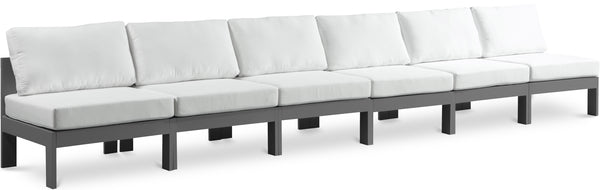 Nizuc White Water Resistant Fabric Outdoor Patio Modular Sofa