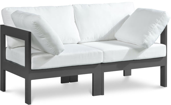 Nizuc White Water Resistant Fabric Outdoor Patio Modular Sofa