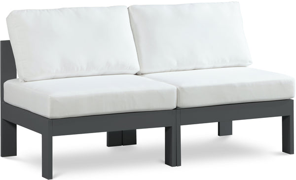 Nizuc White Water Resistant Fabric Outdoor Patio Modular Sofa