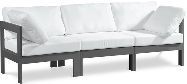 Nizuc White Water Resistant Fabric Outdoor Patio Modular Sofa