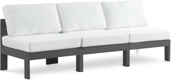 Nizuc White Water Resistant Fabric Outdoor Patio Modular Sofa