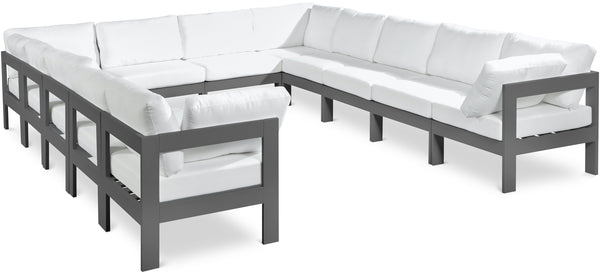 Nizuc White Water Resistant Fabric Outdoor Patio Modular Sectional