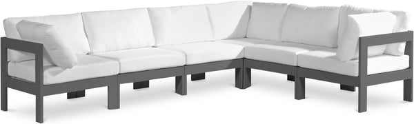 Nizuc White Water Resistant Fabric Outdoor Patio Modular Sectional