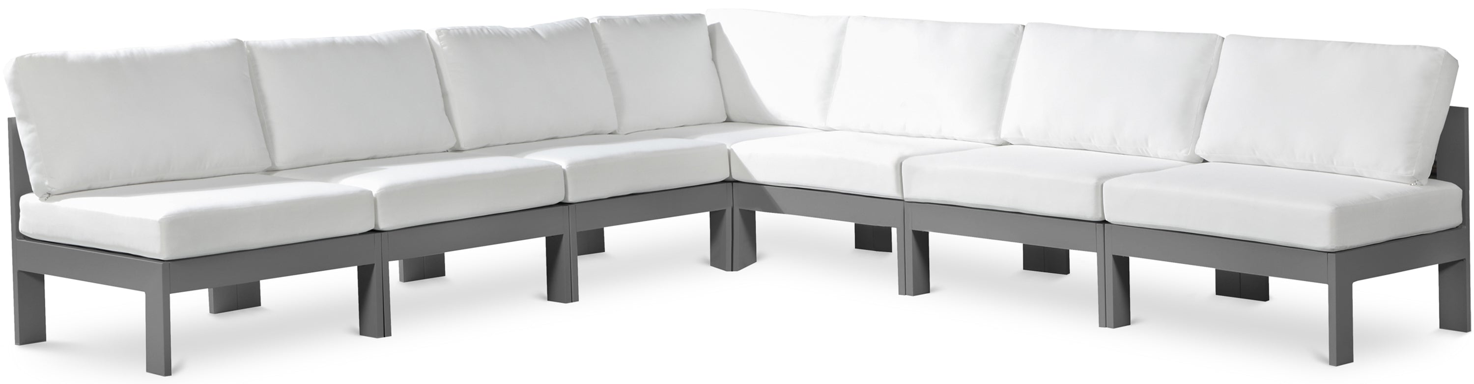 Nizuc White Water Resistant Fabric Outdoor Patio Modular Sectional