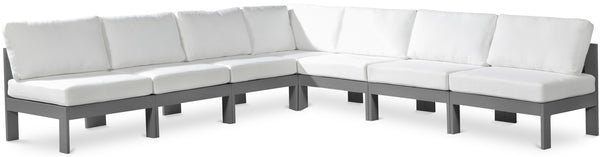 Nizuc White Water Resistant Fabric Outdoor Patio Modular Sectional