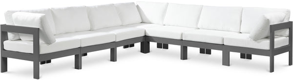 Nizuc White Water Resistant Fabric Outdoor Patio Modular Sectional