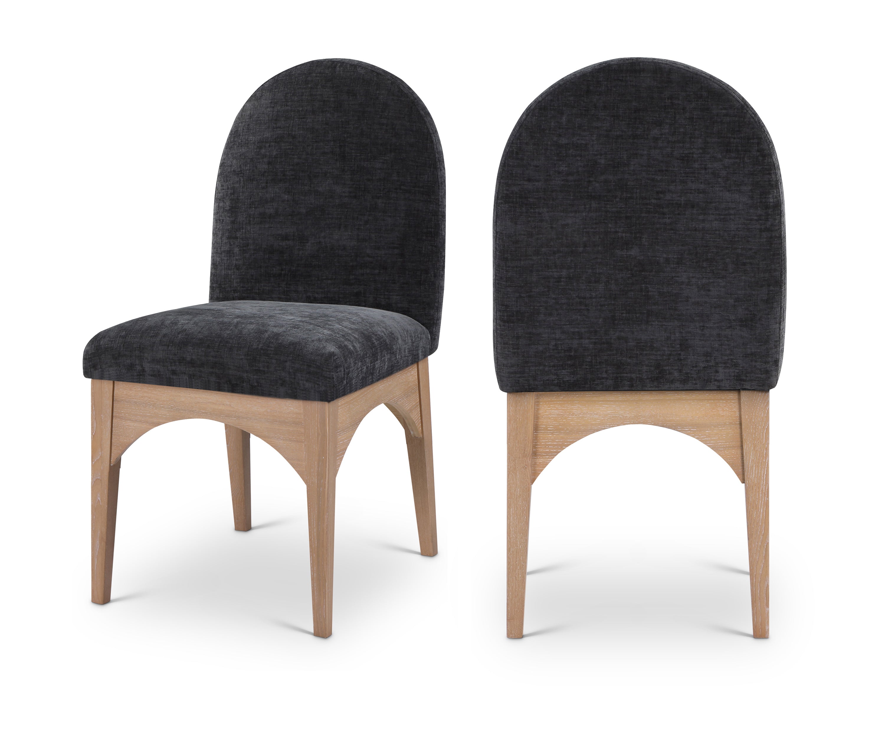 Waldorf Black Chenille Fabric Dining Chair