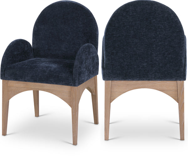 Waldorf Navy Chenille Fabric Dining Chair