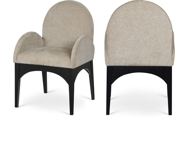 Waldorf Beige Chenille Fabric Dining Chair