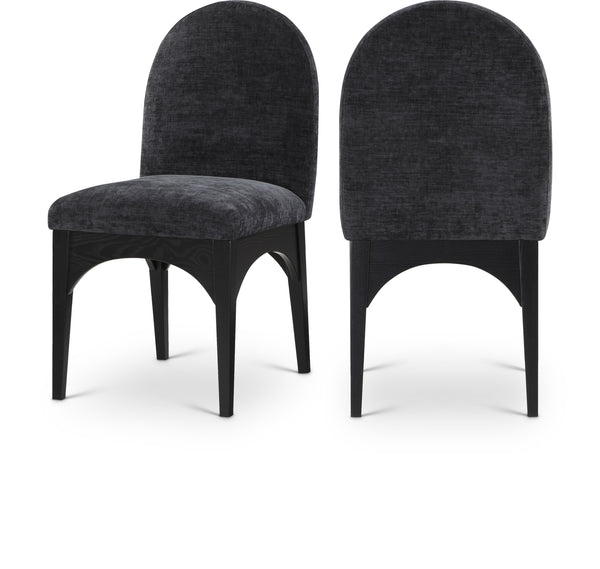 Waldorf Black Chenille Fabric Dining Chair