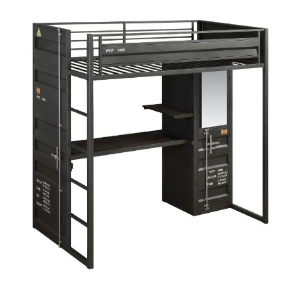 Cargo Twin Loft Bed W/Desk & Wardrobe