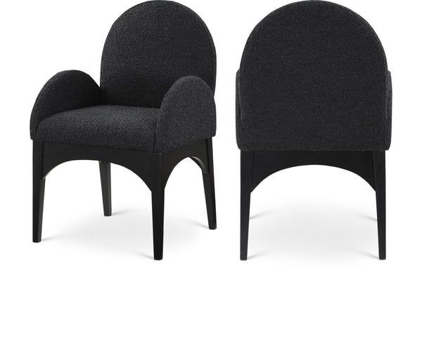 Waldorf Black Boucle Fabric Dining Chair