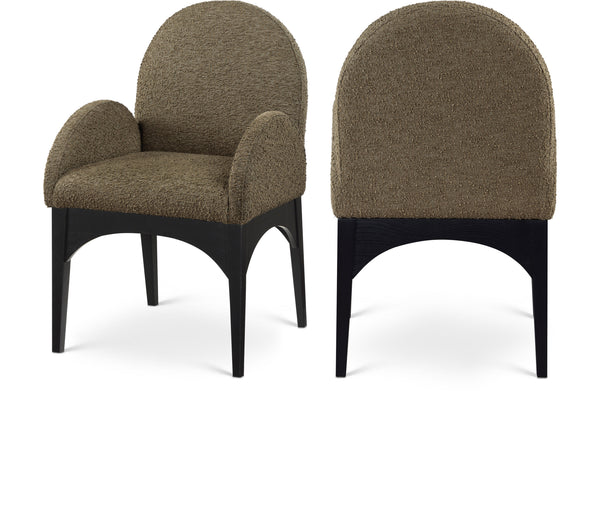 Waldorf Olive Boucle Fabric Dining Chair