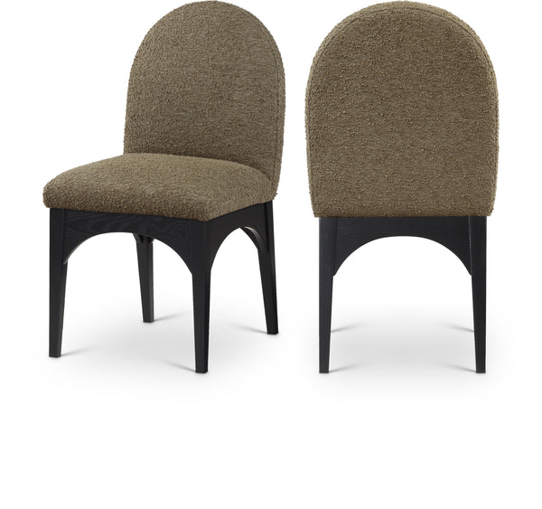 Waldorf Olive Boucle Fabric Dining Chair