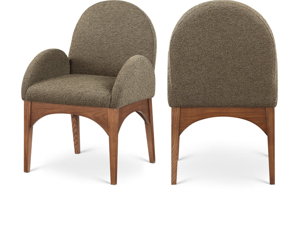 Waldorf Olive Boucle Fabric Dining Chair