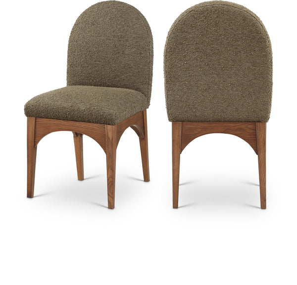 Waldorf Olive Boucle Fabric Dining Chair