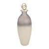 Glass,22",bottle W/sphere Lid,white/gold