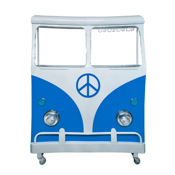 Metal 69"h Bus Kombi Bar, Aqua