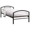 Baines Twin Metal Bed with Arched Headboard Black