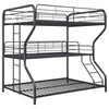 Garner Triple Full Over Twin Over Full Bunk Bed with Ladder Gunmetal