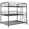 Garner Triple Full Bunk Bed with Ladder Gunmetal