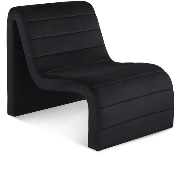 Ivy Black Velvet Accent Chair