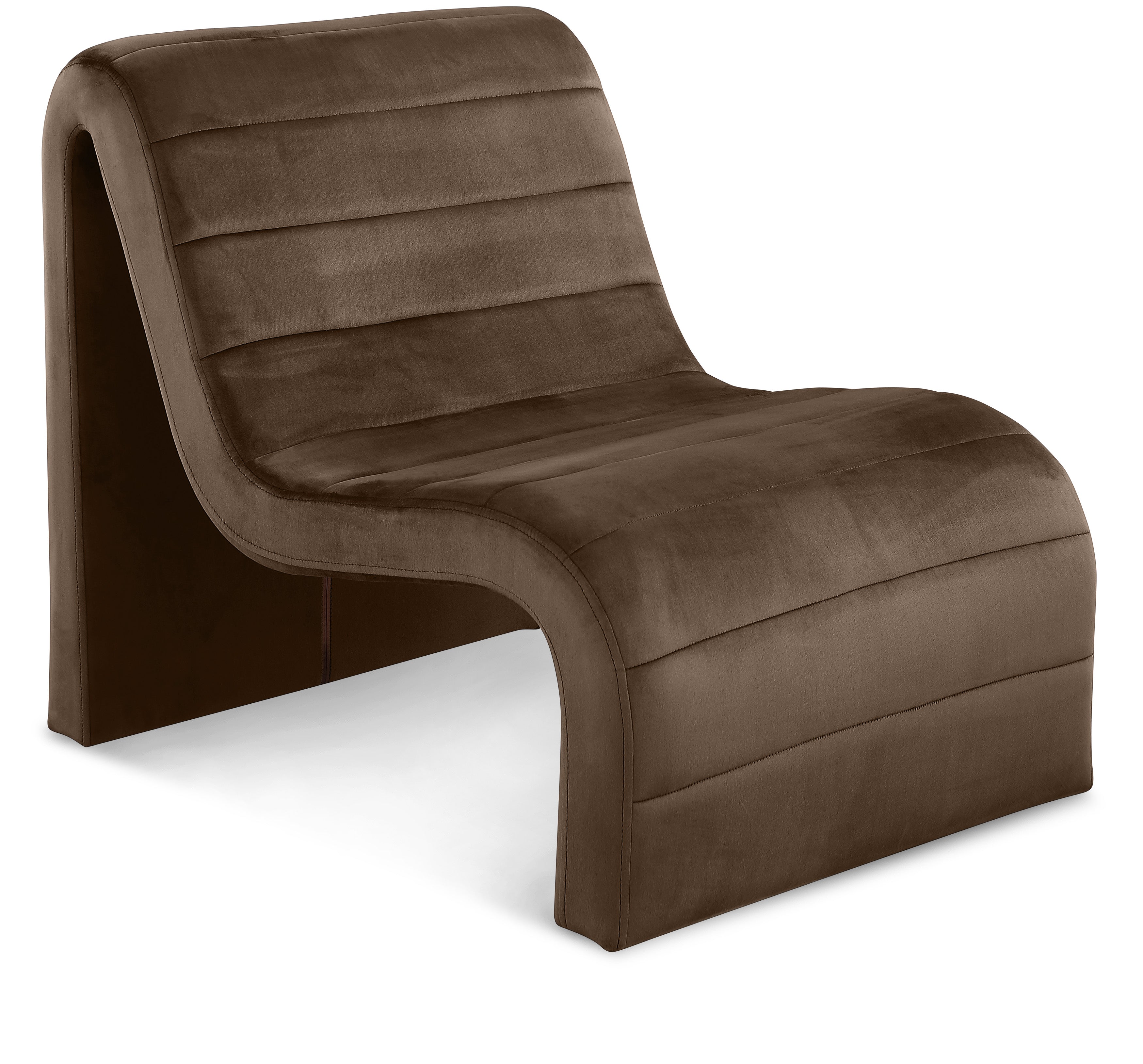 Ivy Brown Velvet Accent Chair