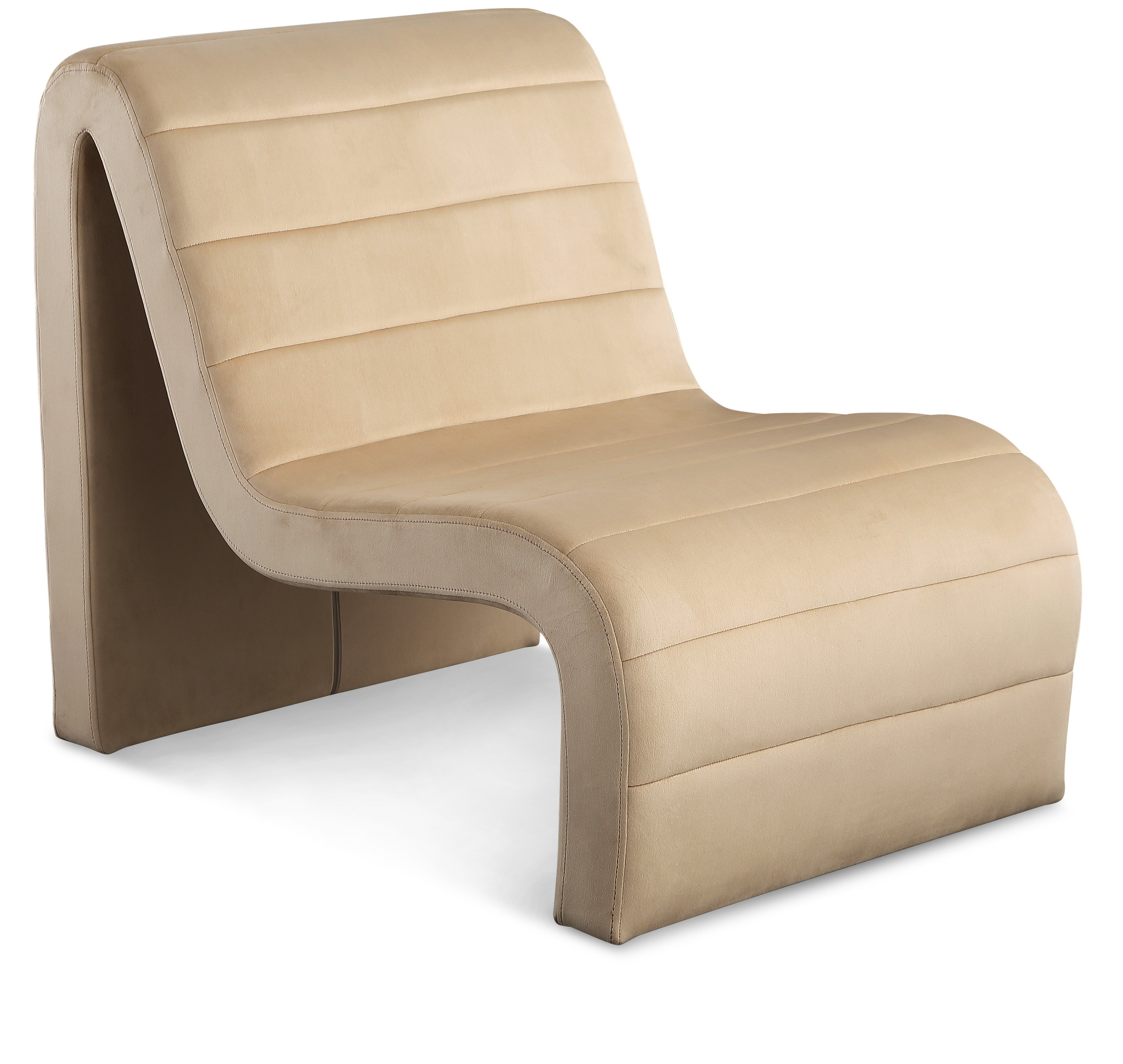 Ivy Camel Velvet Accent Chair