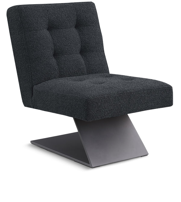 Zeal Black Boucle Fabric Accent Chair