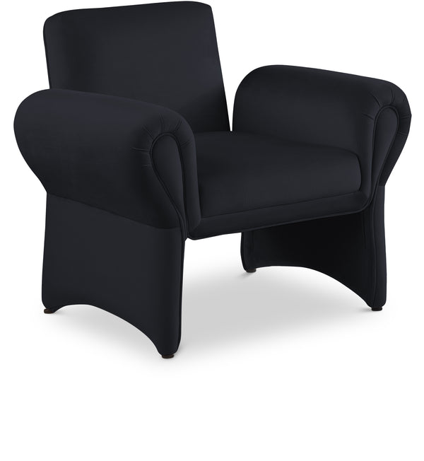 Fleurette Black Velvet Accent Chair