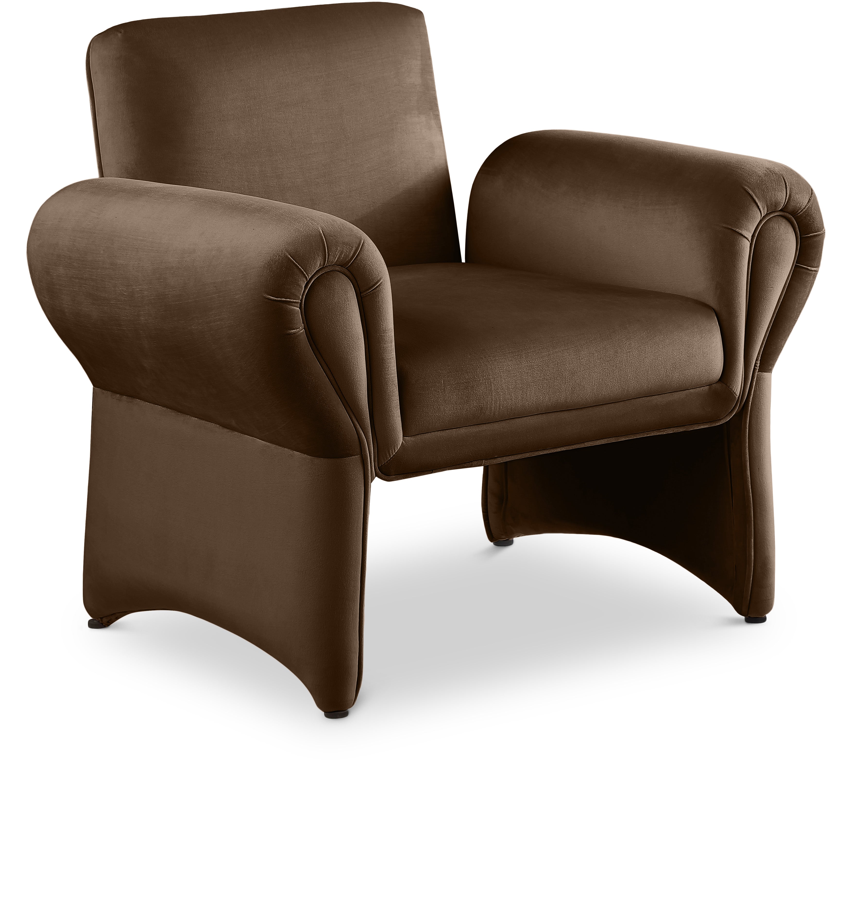 Fleurette Brown Velvet Accent Chair